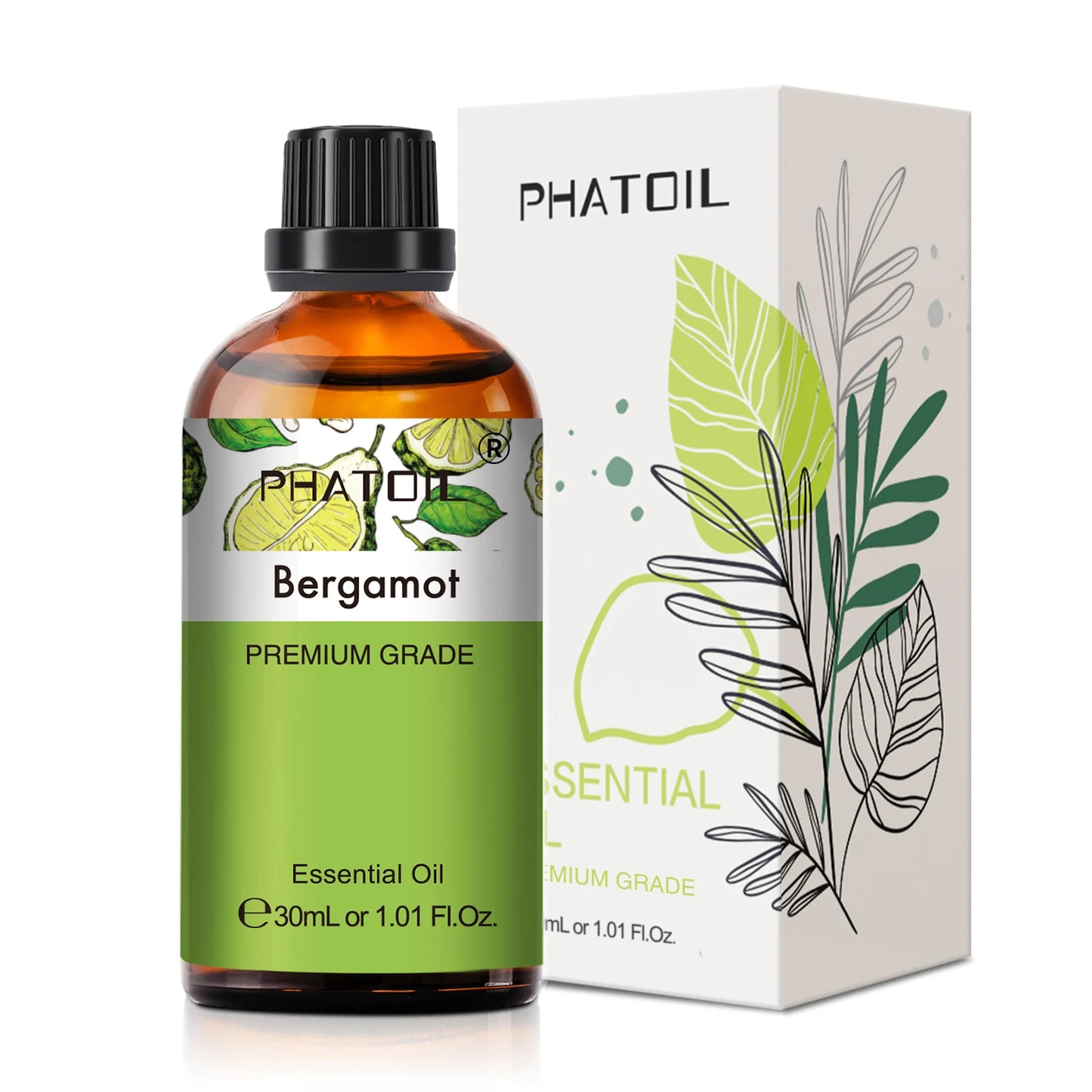 PHATOIL 1PCS Aromatherapy Essential Oil 30ml Lemon Eucalyptus Lavender Bergamot Jasmine Juniper Rose Vanilla Aroma Essential Oil
